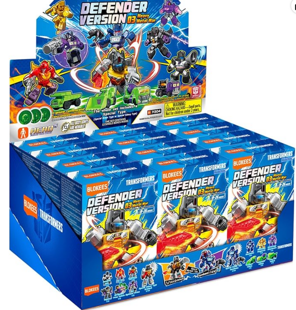 Transformers Defender Version 03 Heavy Metal War Blokees Mini Model Kit - Display of 12