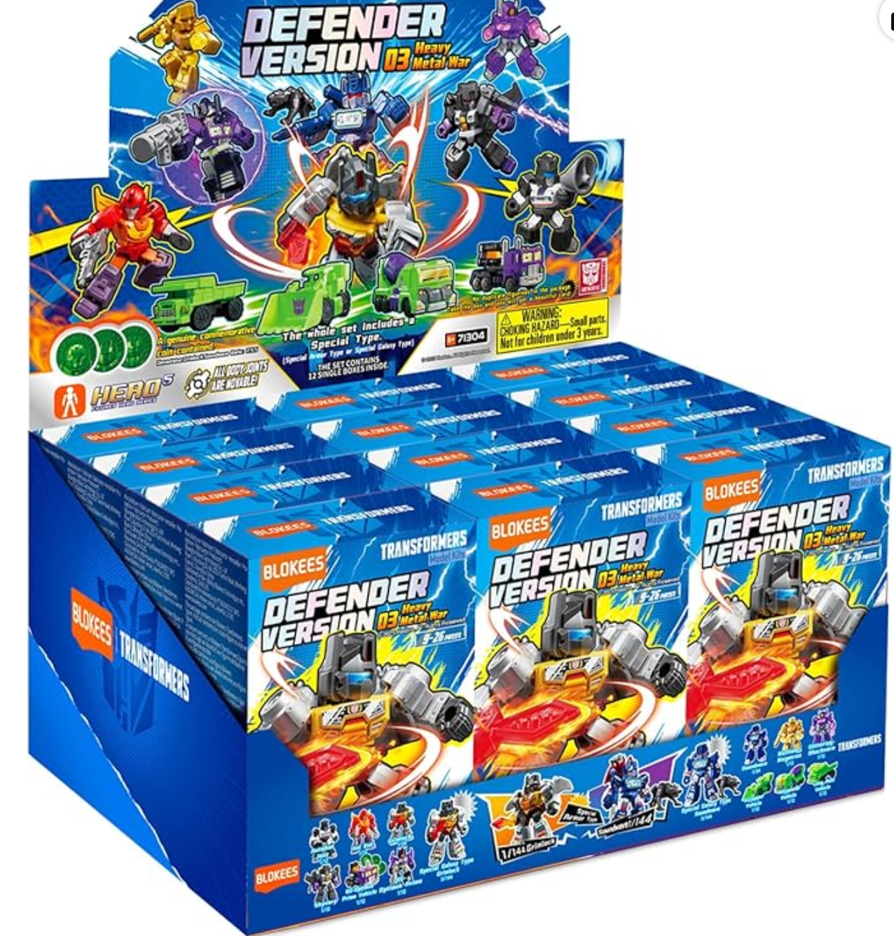 Transformers Defender Version 03 Heavy Metal War Blokees Mini Model Kit - Display of 12