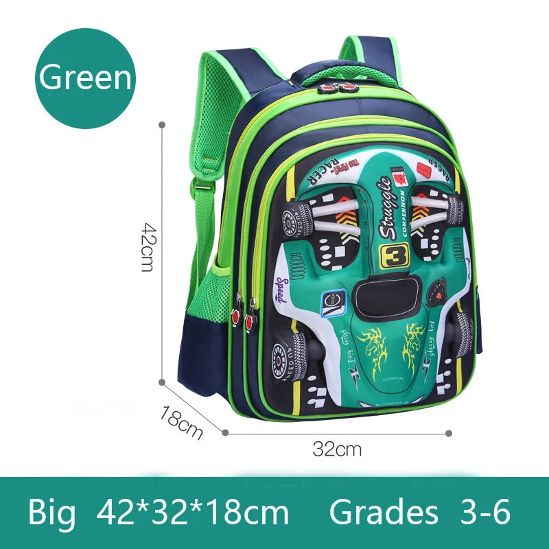 3D Car Waterproof Kids Backpack