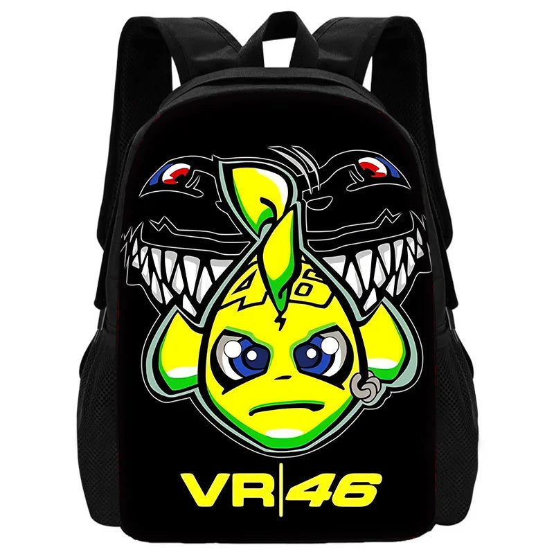 Child School Motorcycle R-rossis VR-46 Backpack with Lunch Bags ,Pencil Bags ,School Bags for Boys Girls Best Gift