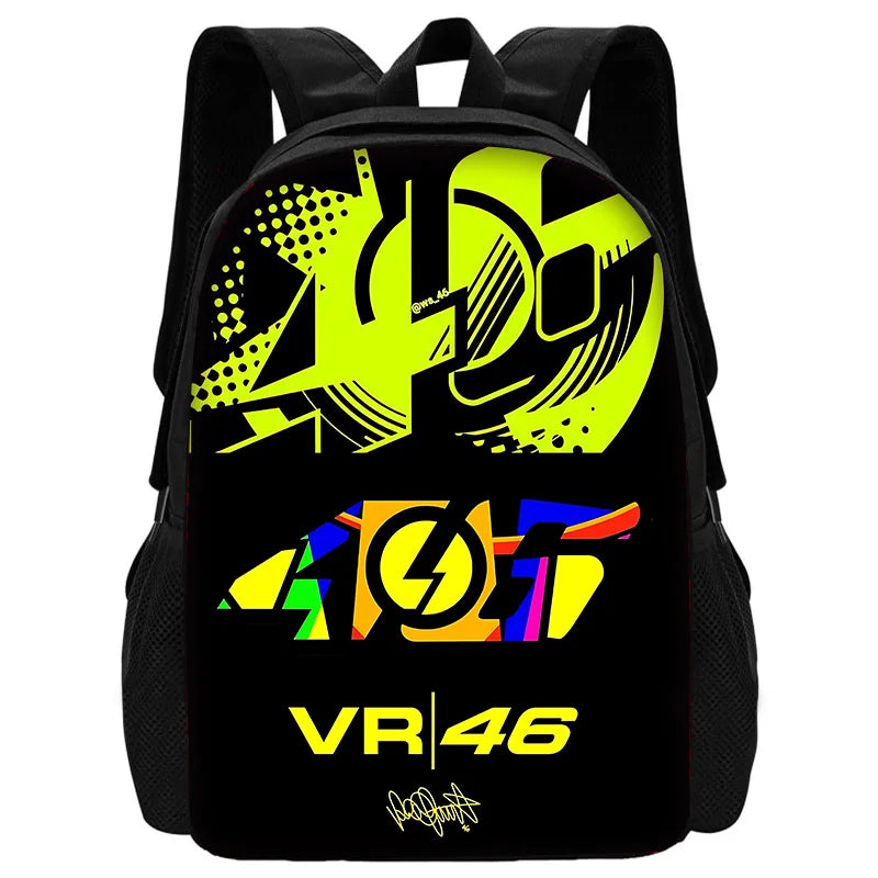 Child School Motorcycle R-rossis VR-46 Backpack with Lunch Bags ,Pencil Bags ,School Bags for Boys Girls Best Gift