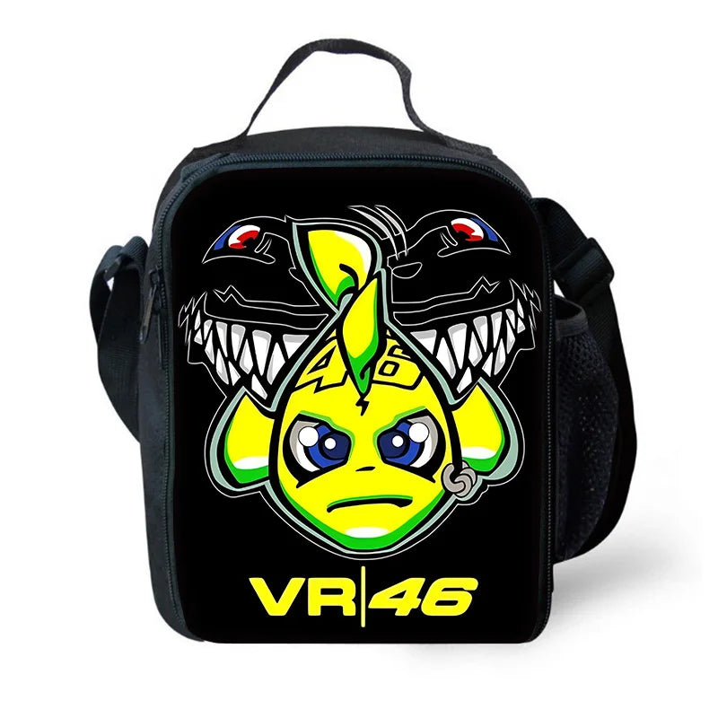 Child School Motorcycle R-rossis VR-46 Backpack with Lunch Bags ,Pencil Bags ,School Bags for Boys Girls Best Gift