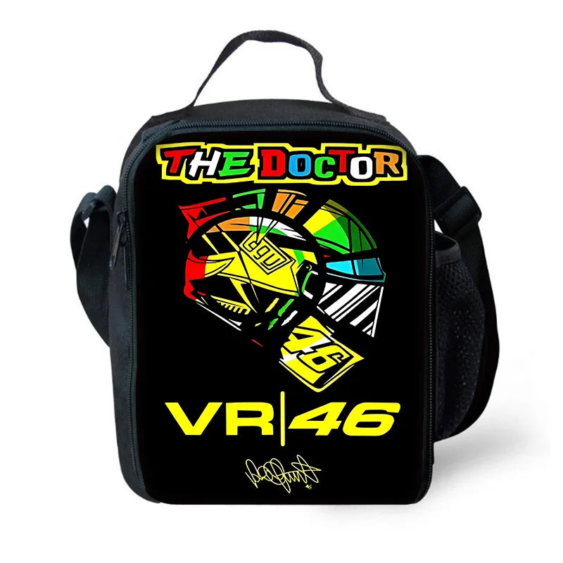 Child School Motorcycle R-rossis VR-46 Backpack with Lunch Bags ,Pencil Bags ,School Bags for Boys Girls Best Gift