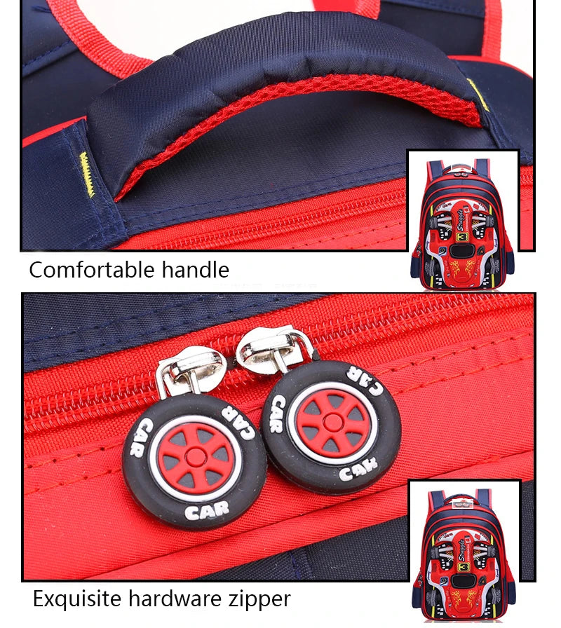 3D Car Waterproof Kids Backpack