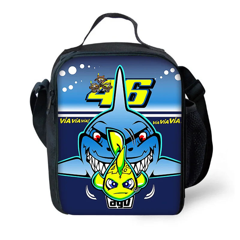 Child School Motorcycle R-rossis VR-46 Backpack with Lunch Bags ,Pencil Bags ,School Bags for Boys Girls Best Gift