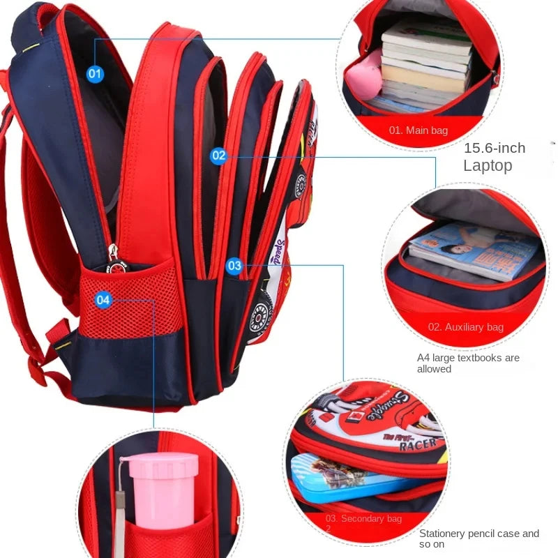 3D Car Waterproof Kids Backpack