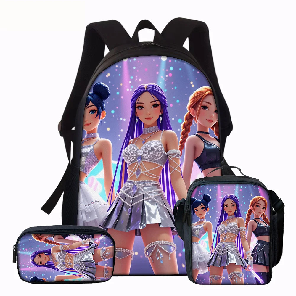 3pcs K-POP Group Print Backpack Lightweight Daily Large Capacity School Bag Travel Bag with Shoulder Bag Pencil Bags Perfect Gif