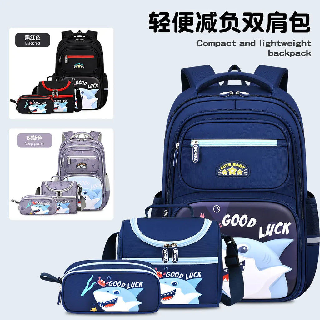 3 Pcs Kids School Backpcak Children School Bags Set Boys Girls Primary Backpack with Lunch Bag Schoolbag Book Bag Kids Mochilas