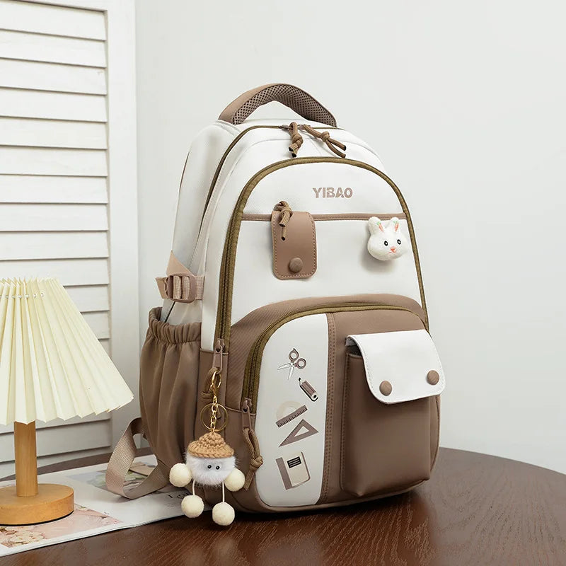 Cute Rabbit Color-Block Teen Backpack