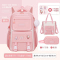 3-piece Set Free Pendant New Middle High School Student Schoolbag Girl Grade Large-capacity Burden-reducing Children's Backpack