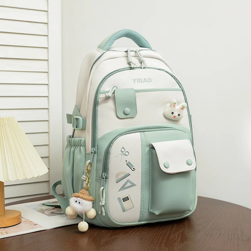 Cute Rabbit Color-Block Teen Backpack