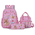 Capybara Colorful Backpack 3Pcs/Set for Women Casual School Bags with Lunch Bag Girl Boy Student Teenager Rucksack