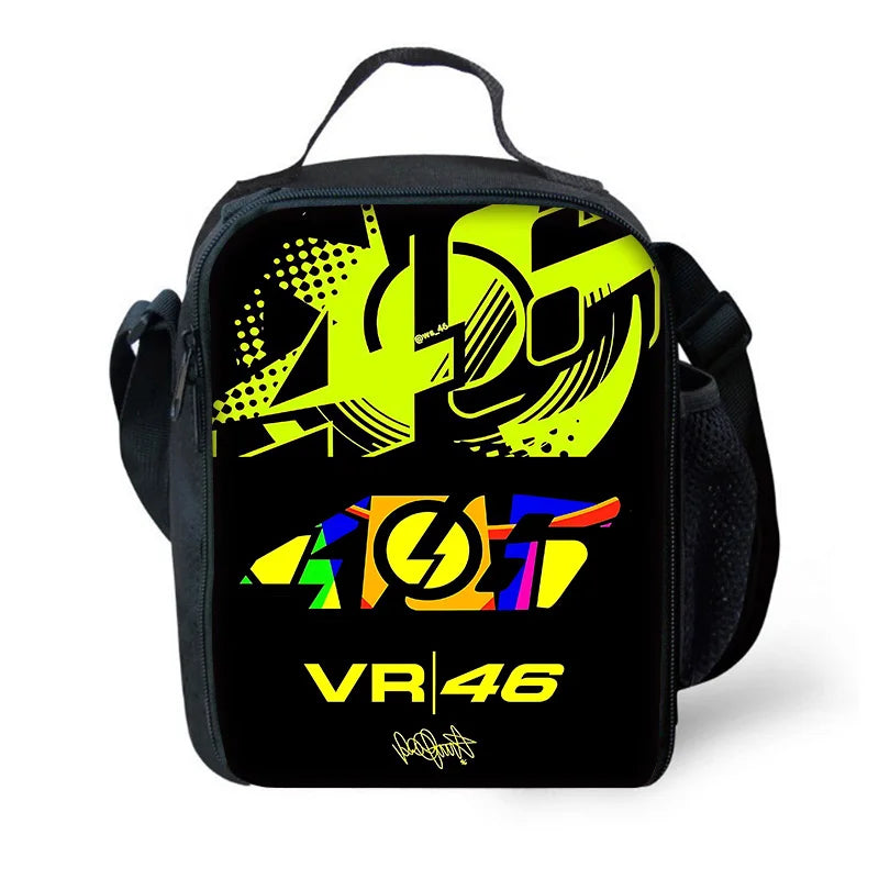 Child School Motorcycle R-rossis VR-46 Backpack with Lunch Bags ,Pencil Bags ,School Bags for Boys Girls Best Gift