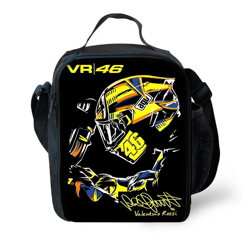 Child School Motorcycle R-rossis VR-46 Backpack with Lunch Bags ,Pencil Bags ,School Bags for Boys Girls Best Gift