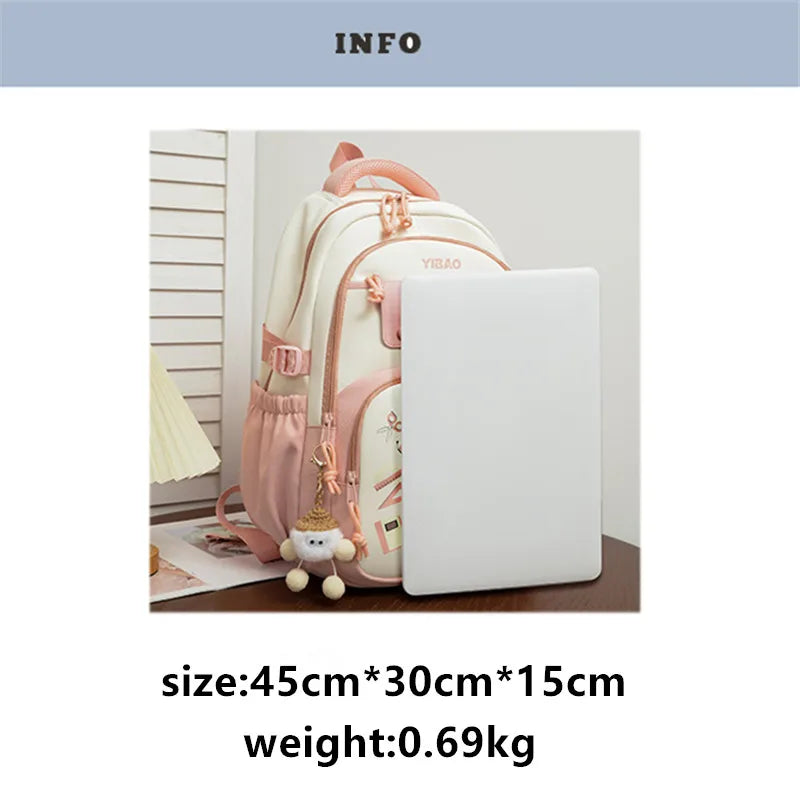 Cute Rabbit Color-Block Teen Backpack