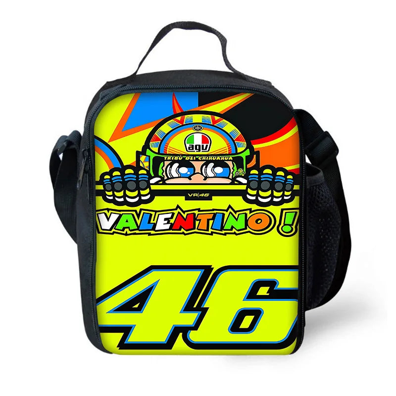Child School Motorcycle R-rossis VR-46 Backpack with Lunch Bags ,Pencil Bags ,School Bags for Boys Girls Best Gift