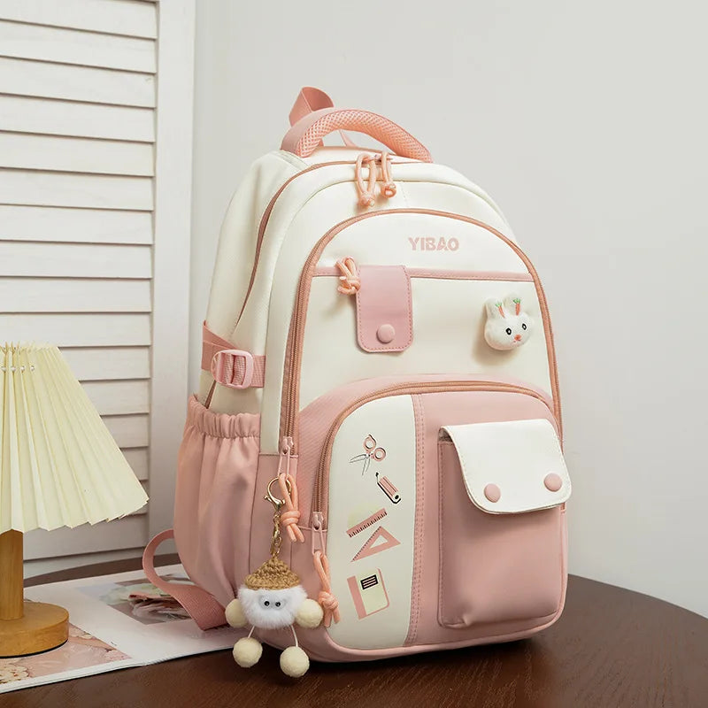 Cute Rabbit Color-Block Teen Backpack