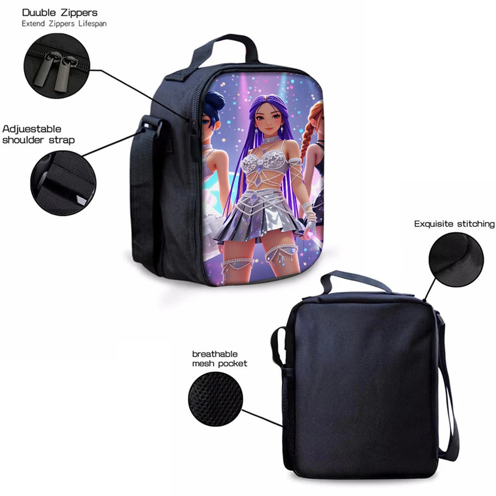 3pcs K-POP Group Print Backpack Lightweight Daily Large Capacity School Bag Travel Bag with Shoulder Bag Pencil Bags Perfect Gif