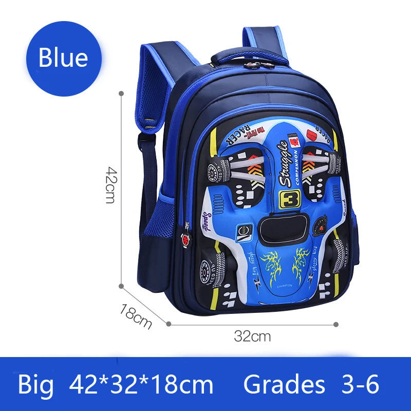 3D Car Waterproof Kids Backpack