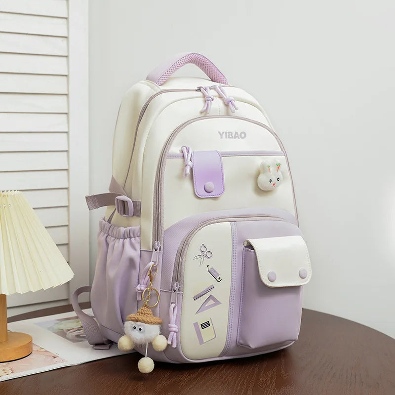 Cute Rabbit Color-Block Teen Backpack