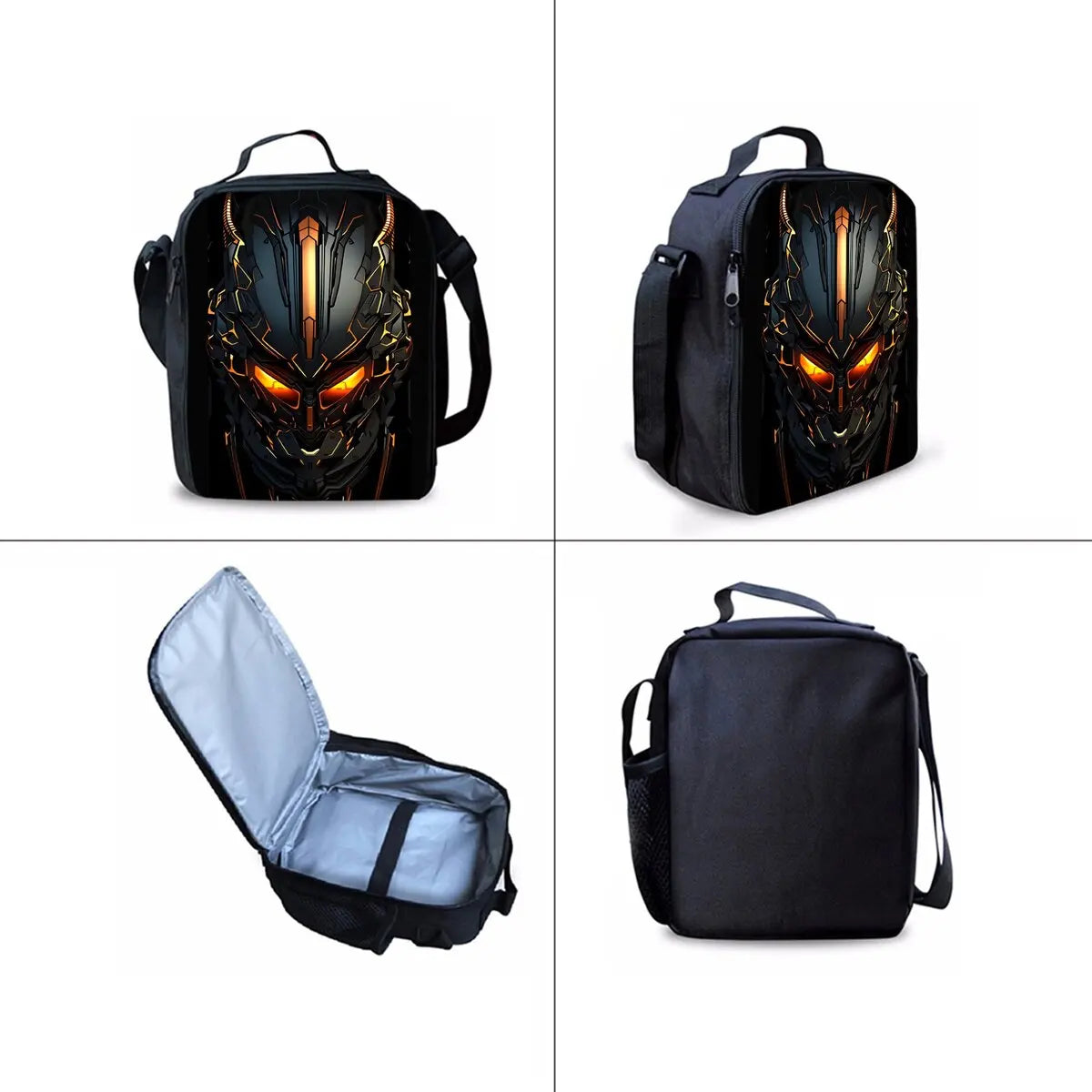 Mechanical Robots Print Three Piece Backpacks Set for Boy and Girls Best Gifts 2D Flat Cartoon School Bag for Children
